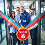 Photos © Joel Chant - UNP- 37676-09/11/17 McCann Manchester ALDI opening Langley Maidstone Kent L-R: Karen Knight, Brad Turnbull, Frances Houghton, Steve Gray, ribbon cutting